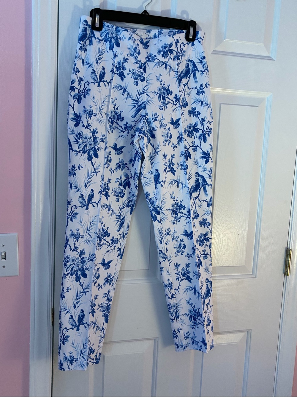 Blue Floral Print Women’s Pants